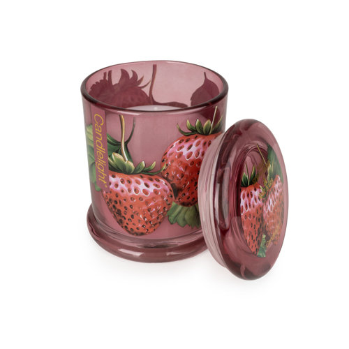 Fruity Scented Jar Candle with Glass Holder