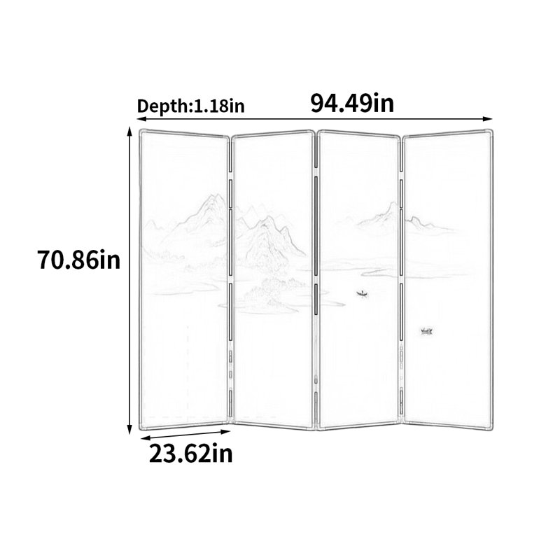 Paravent tendance et élégant, H 70,86 po x L 94,49 po