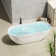 63" Freestanding Solid Surface Bathtub Stone Resin with Overflow and Pop-up Drain, 3 Colours Option