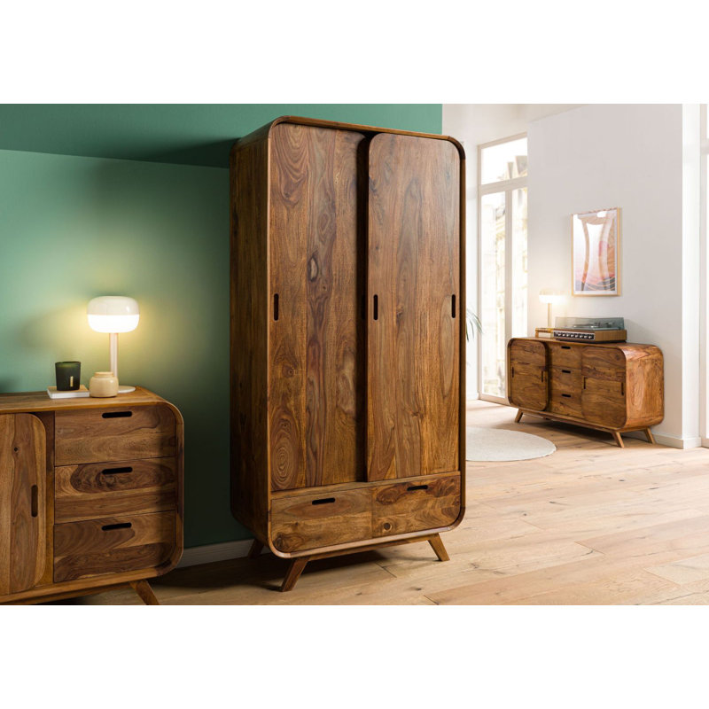 1 Door Wardrobe, Lacquered Light Brown