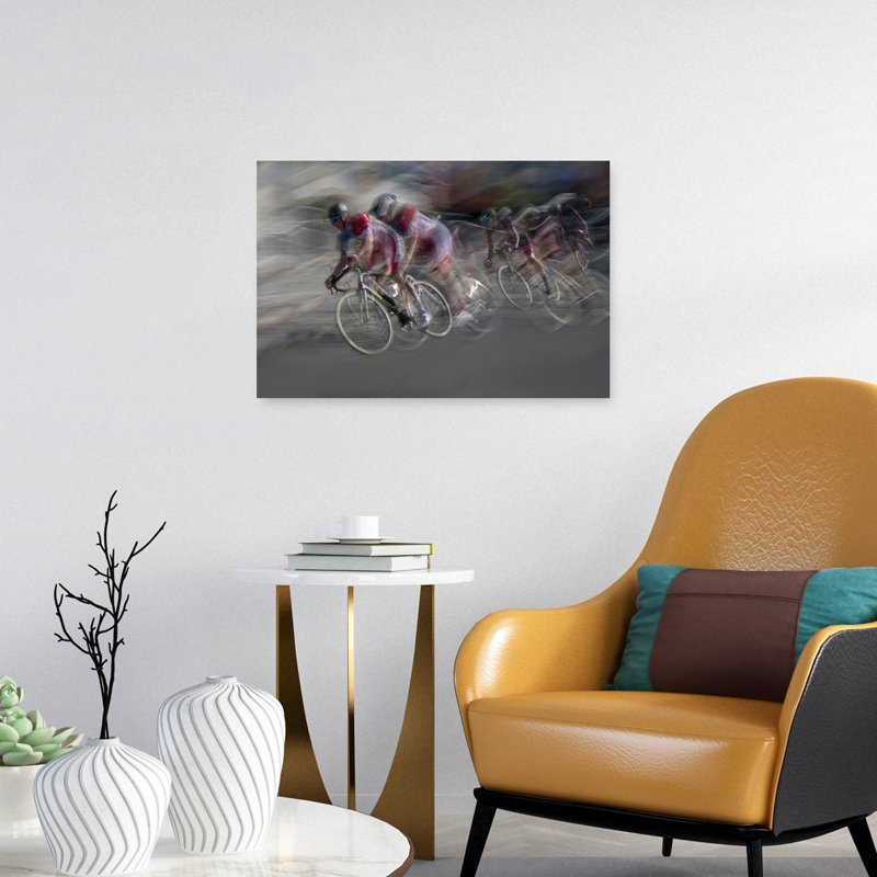 «Dynamic Cycling Motion», impression murale contemporaine, 16" H x 24" W