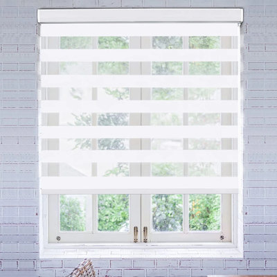 Dual Layer Day & Night Zebra Roller Shade – Light Filtering Window Blind