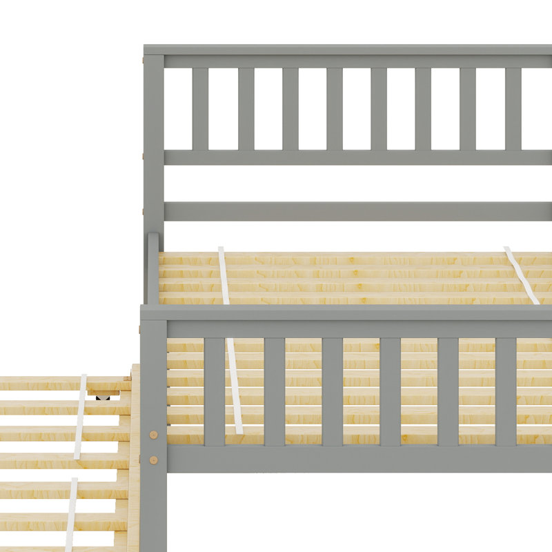 Lit plateforme simple avec lit gigogne - tête et pied de lit inclus, aucun sommier nécessaire (idéal pour les petites chambres / espaces de vie)