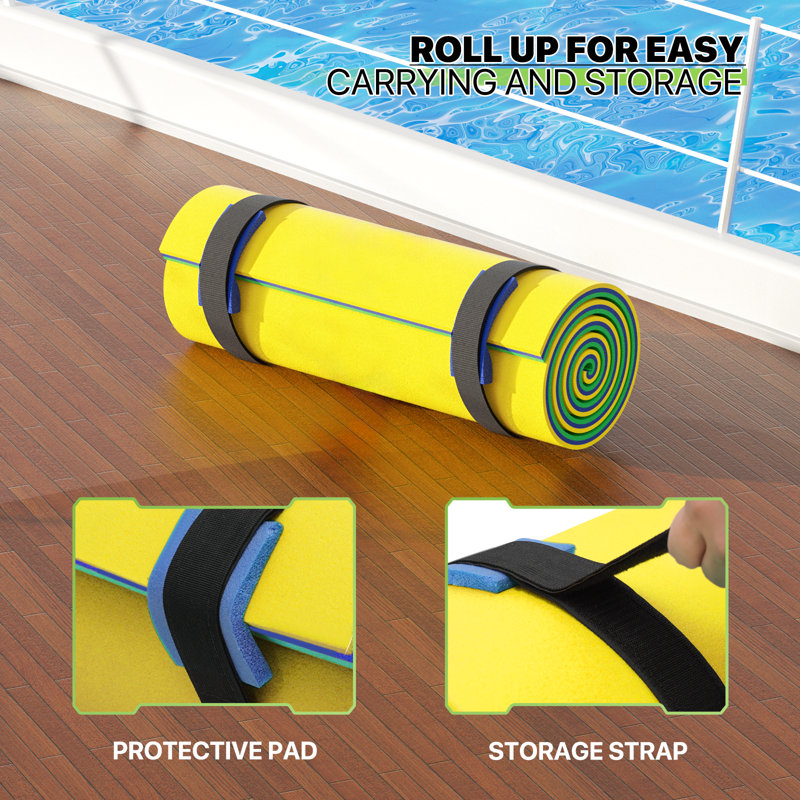 Yellow 7' x 6' Tear-Resistant XPE Foam Water Floating Mat