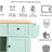 Rubberwood folding countertop kitchen cart, cabinet door with internal storage shelf, 5-wheel storage cabinet with 3 drawers dining room kitchen island, mint green-490279036