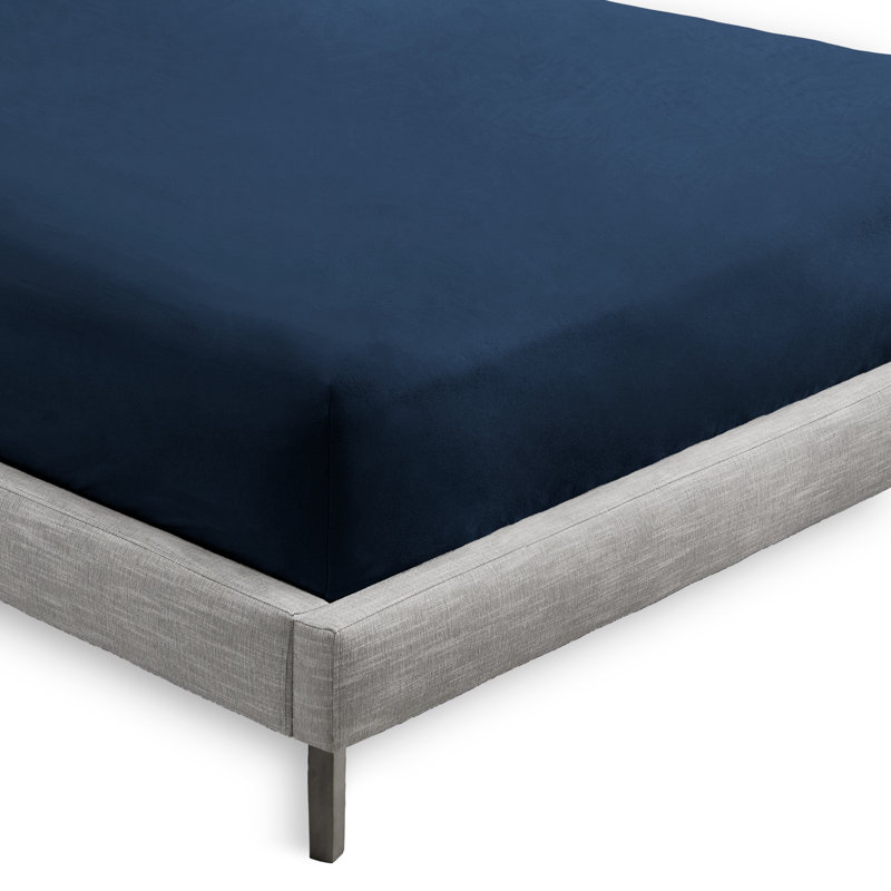 Drap-housse en microfibre de qualité supérieure ultra doux, Drap-housse simple très long, Bleu foncé