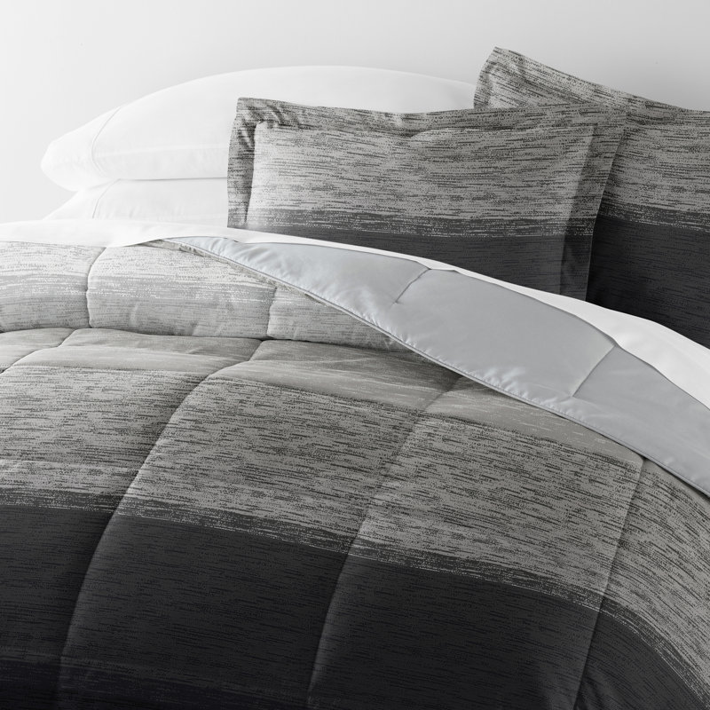 Gray Ombre Down Alternative Full Comforter Set