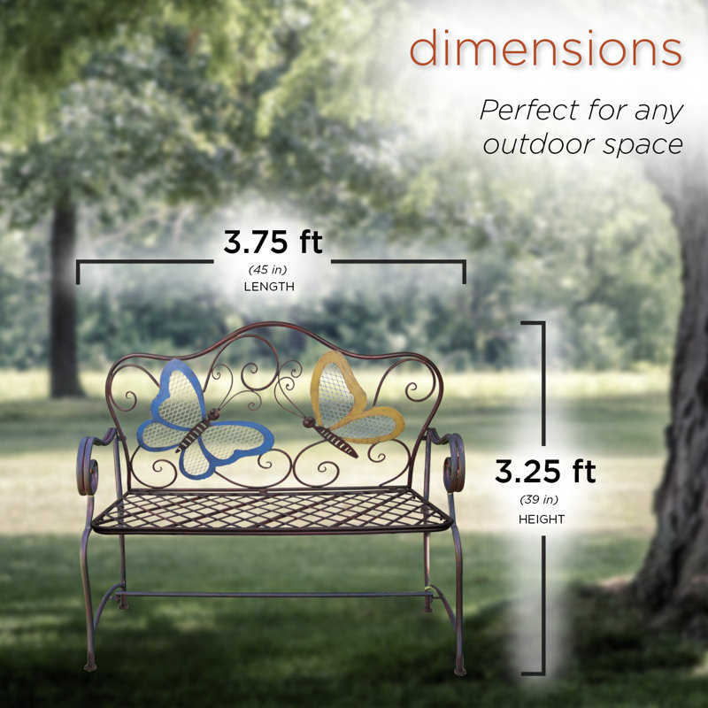 Caryn Iron Outdoor Bench