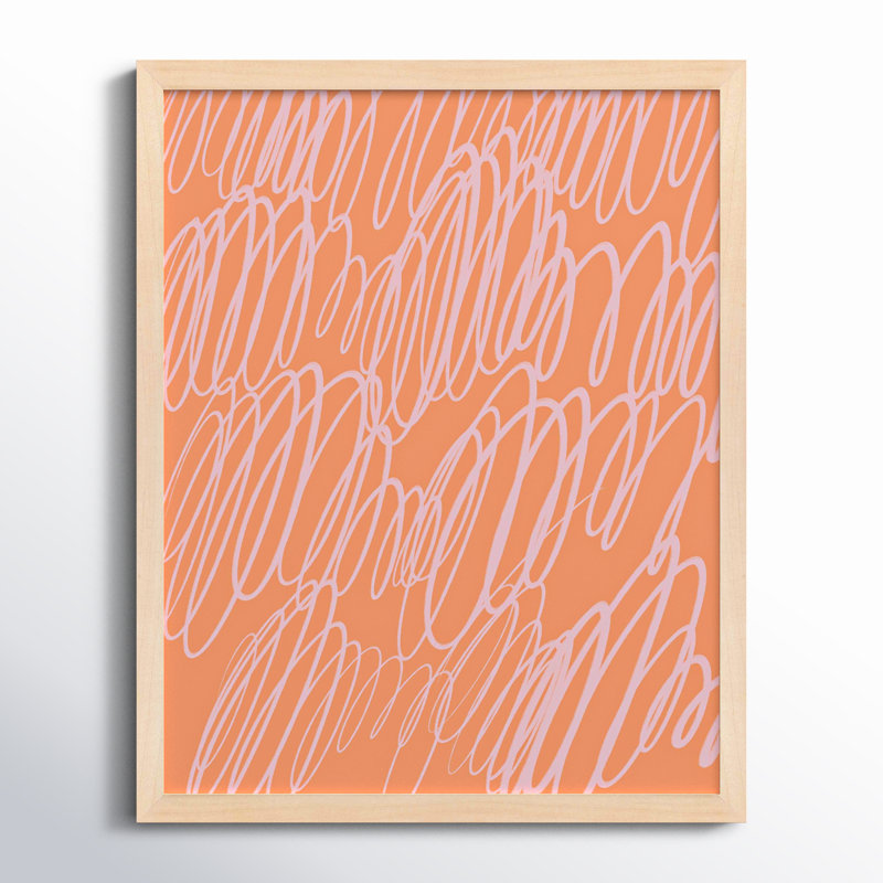 Color Squiggles 4 by Jacques Pilon - Framed Wall Art, Maple Single Structure Framed Paper, 25" H x 20" W x 1.25" D