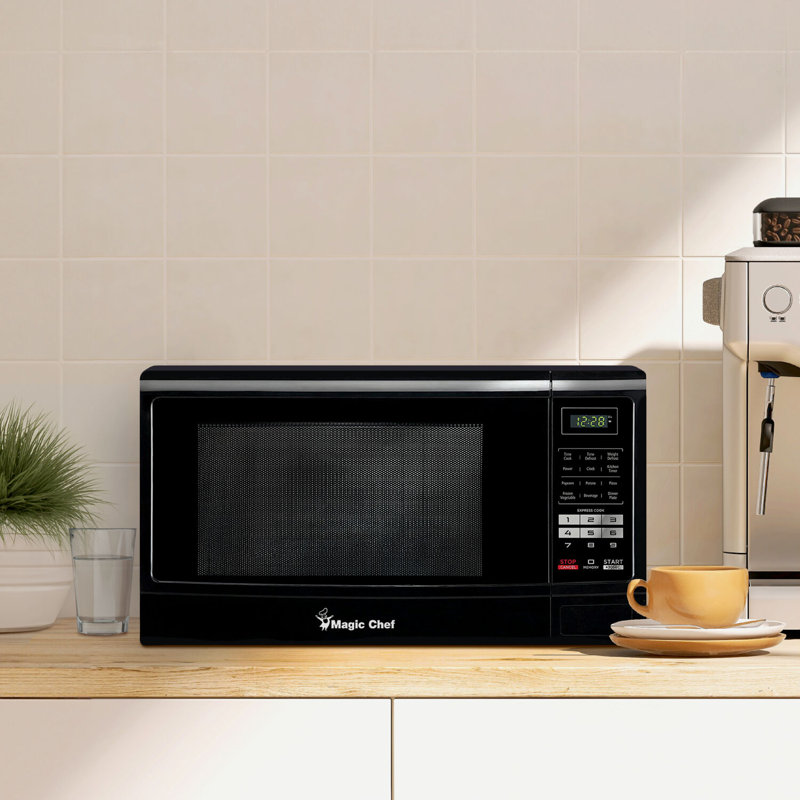 Magic Chef 1.6 Cubic Feet 1100 Watt Countertop Microwave, Black