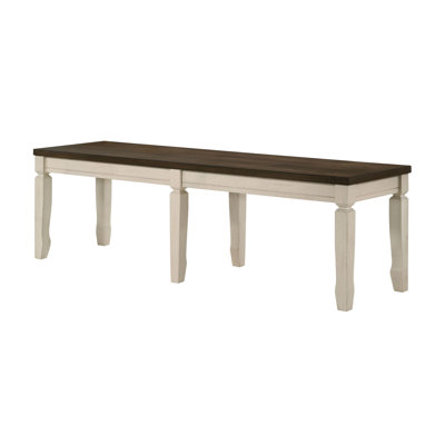 Arjane Wooden Bench in Weathered Oak and Cream