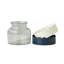 Vase 2 en 1 à fleurs festonnées - Blanc/Bleu marine-946938860