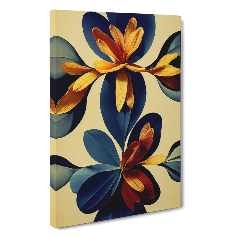 XC1022-1709X Cool Flowers - Wrapped Canvas Print, 60cm H x 40cm W x 3cm D