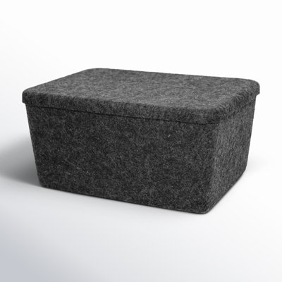 Sculpted Felt Storage Bin - Wide with Lid