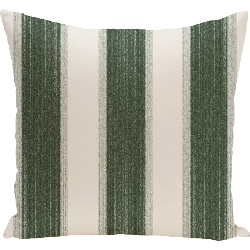 Striped Reversible Throw Pillow, 18" H x 18" W, Green