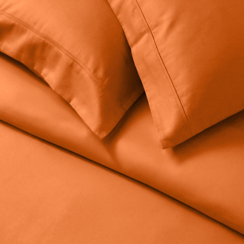 Cotton Blend 800 Thread Count Solid Pillowcase, King, Rust
