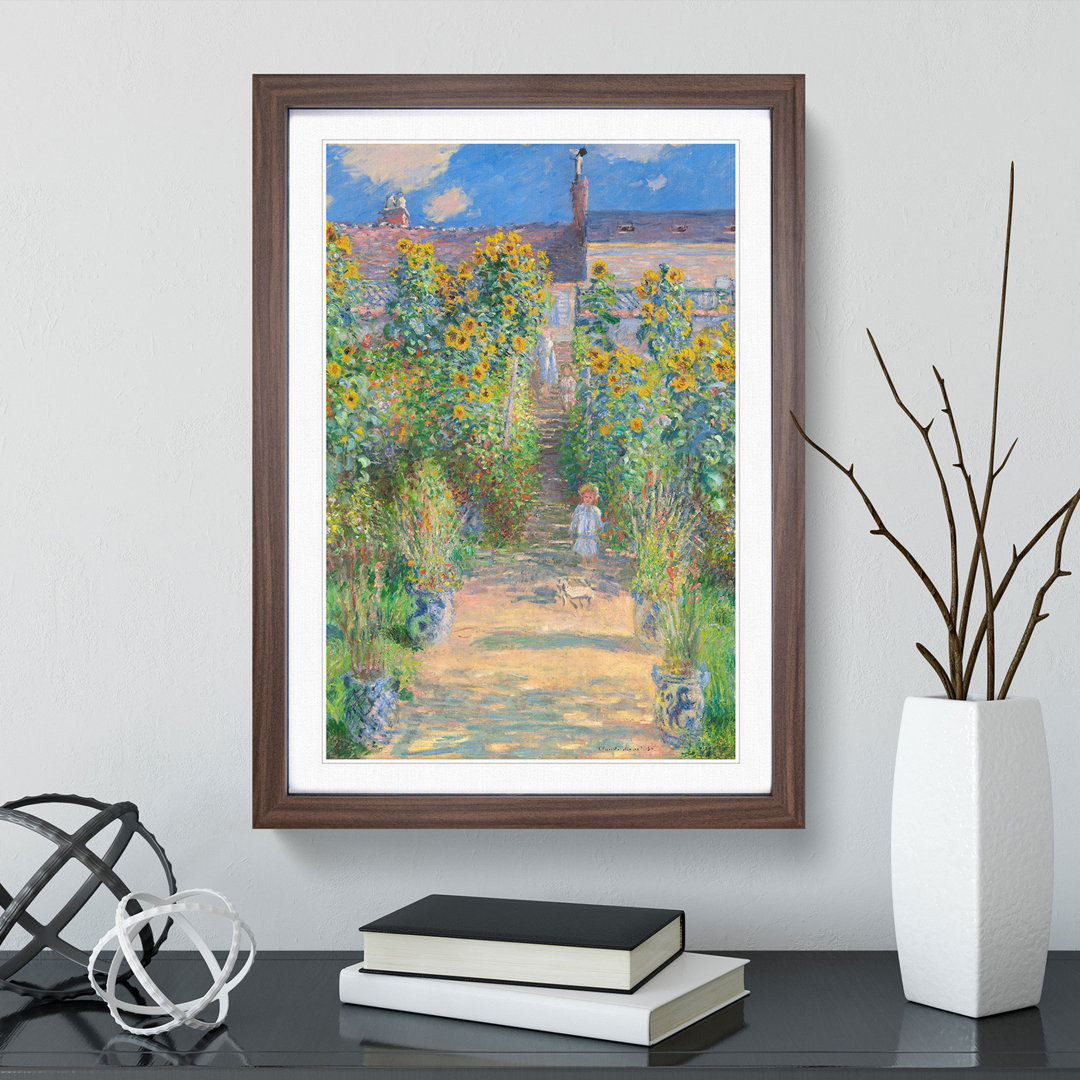Garden at Vetheuil by Claude Monet - Framed Print