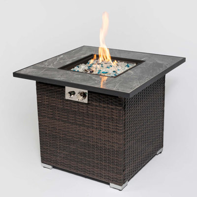 Outdoor Fire Table Propane Gas Fire Pit Table With Lid Gas Fire Pit Table With Glass Rocks And Rain Cover
