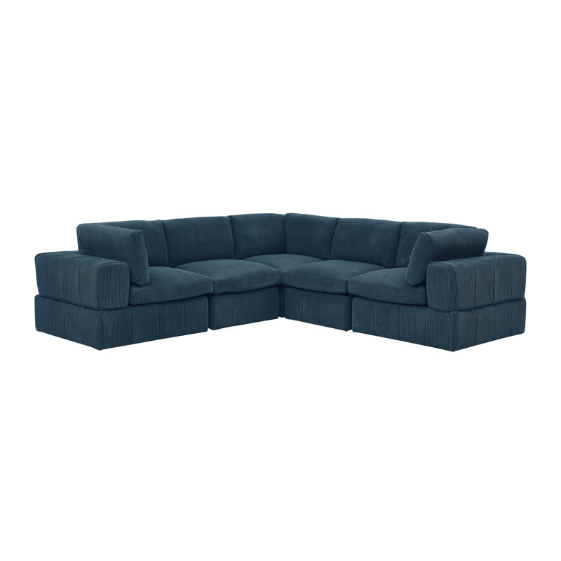Canapé modulaire réversible large Areeba, Bleu très foncé, H 34 po x l 108,5 po x P 108,5 po