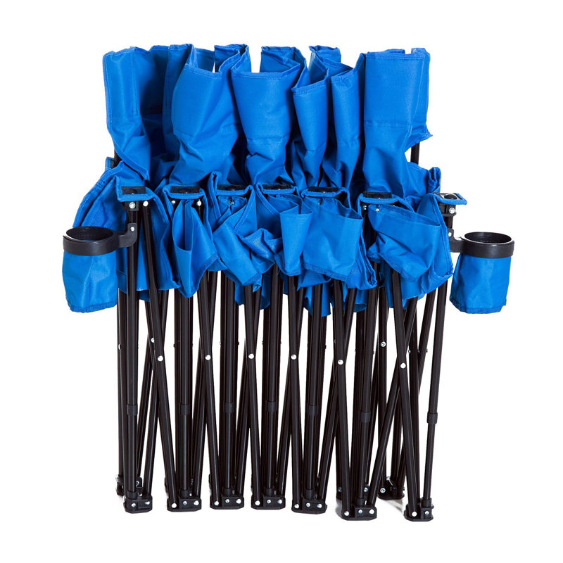 Aleah Folding Camping Bench, Blue