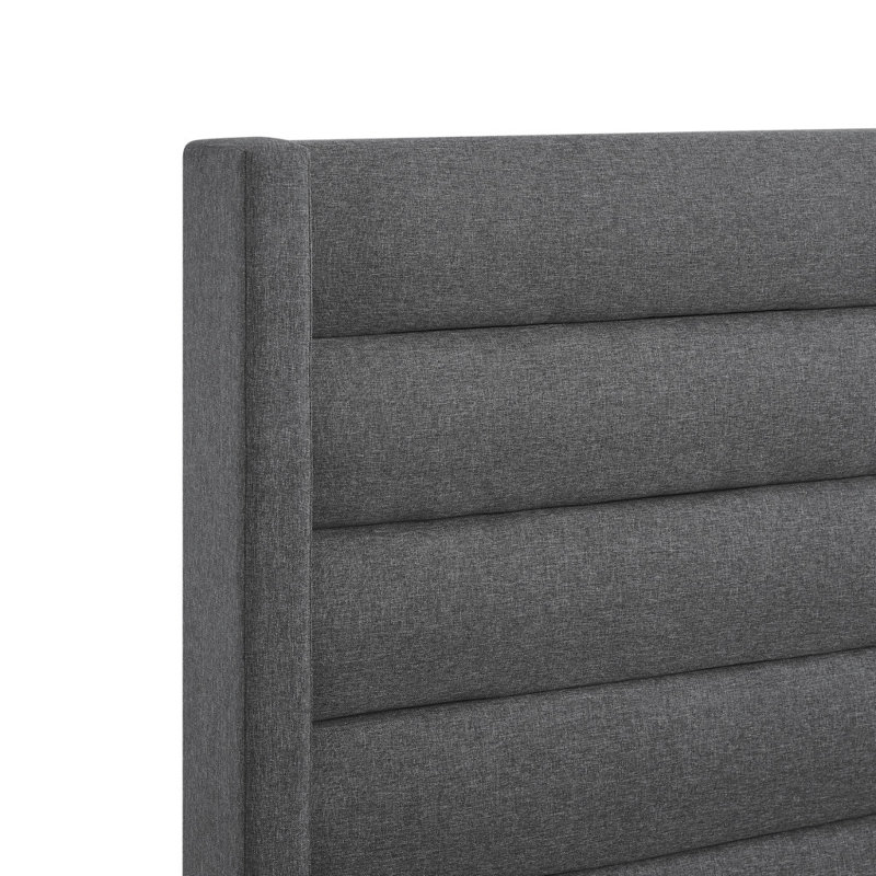 Gray Linen Upholstered Full Bed Frame
