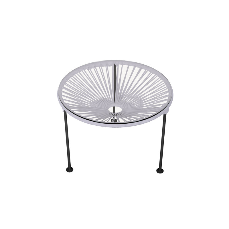 Zicatela Indoor Handmade Coffee Table, Black, Clear