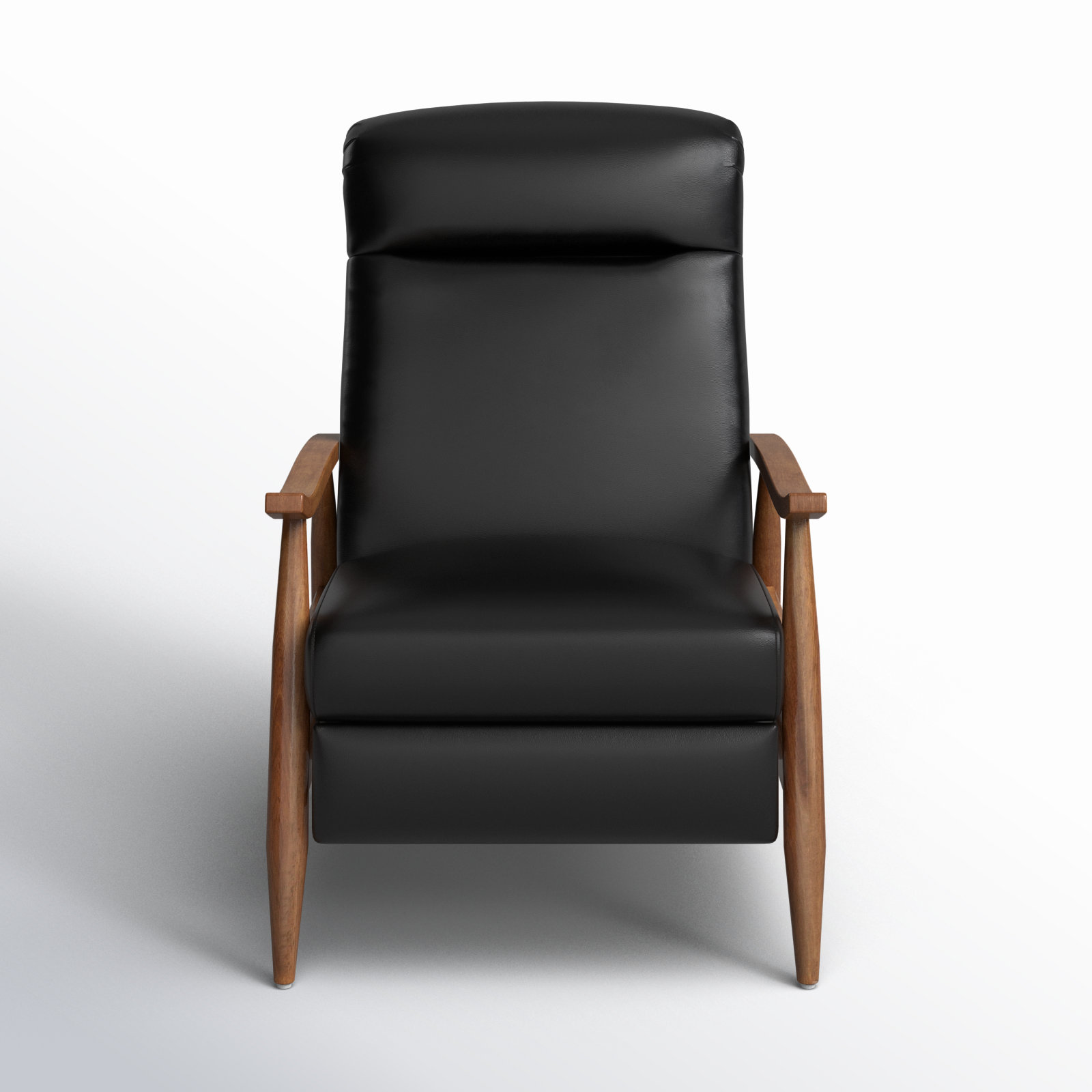 Imona 30" Genuine Leather Manual Recliner, Black Genuine Leather