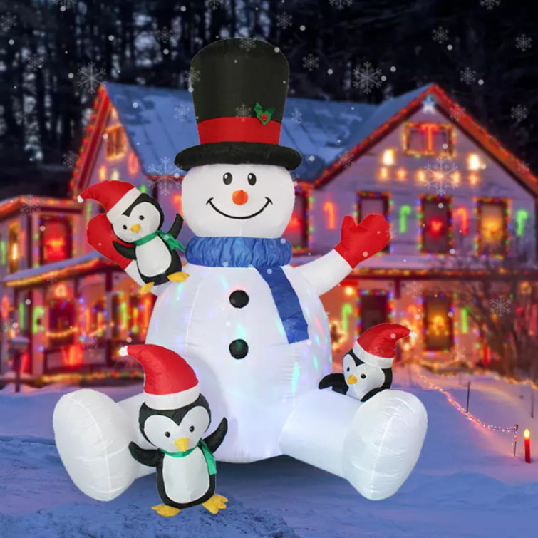 The Holiday Aisle® Snowman and Dog Christmas Inflatable Set