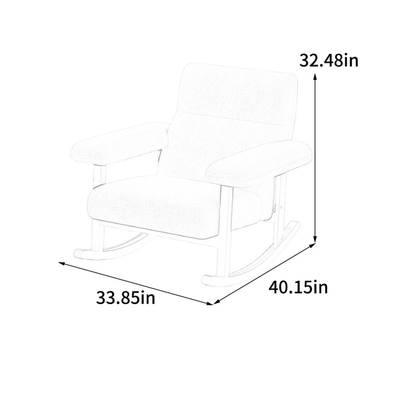 Ergonomically designed comfortable rocking chair, Khaki