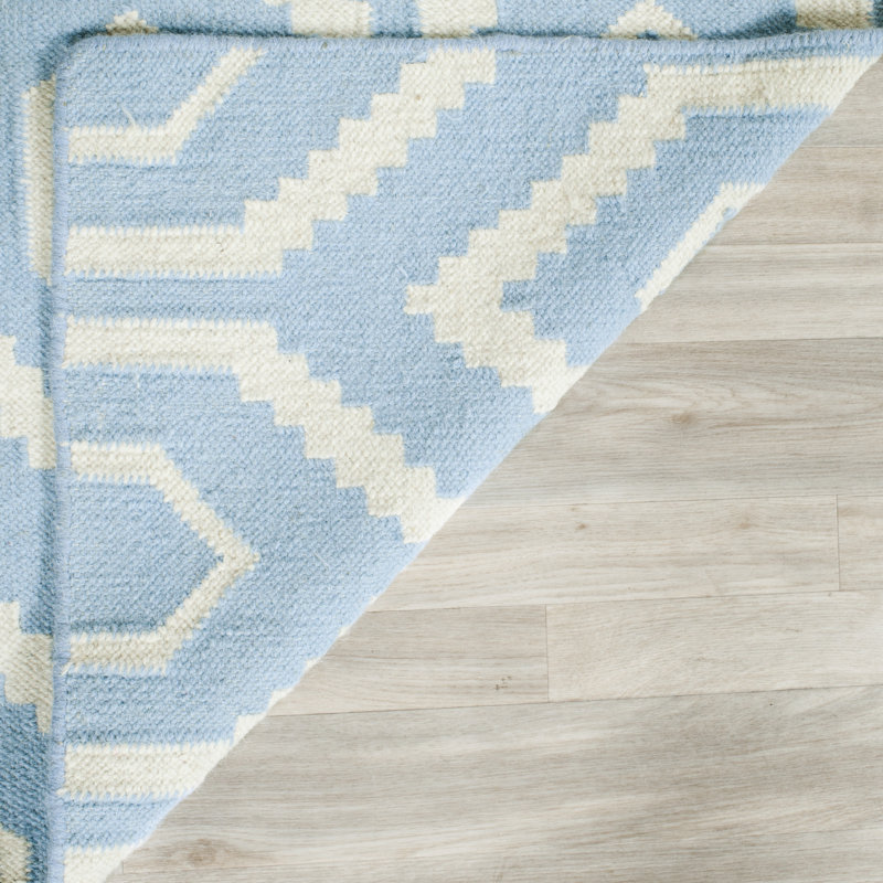 Normal Geometric Wool Hand Woven Area Rug, Rectangle 122 x 183 cm