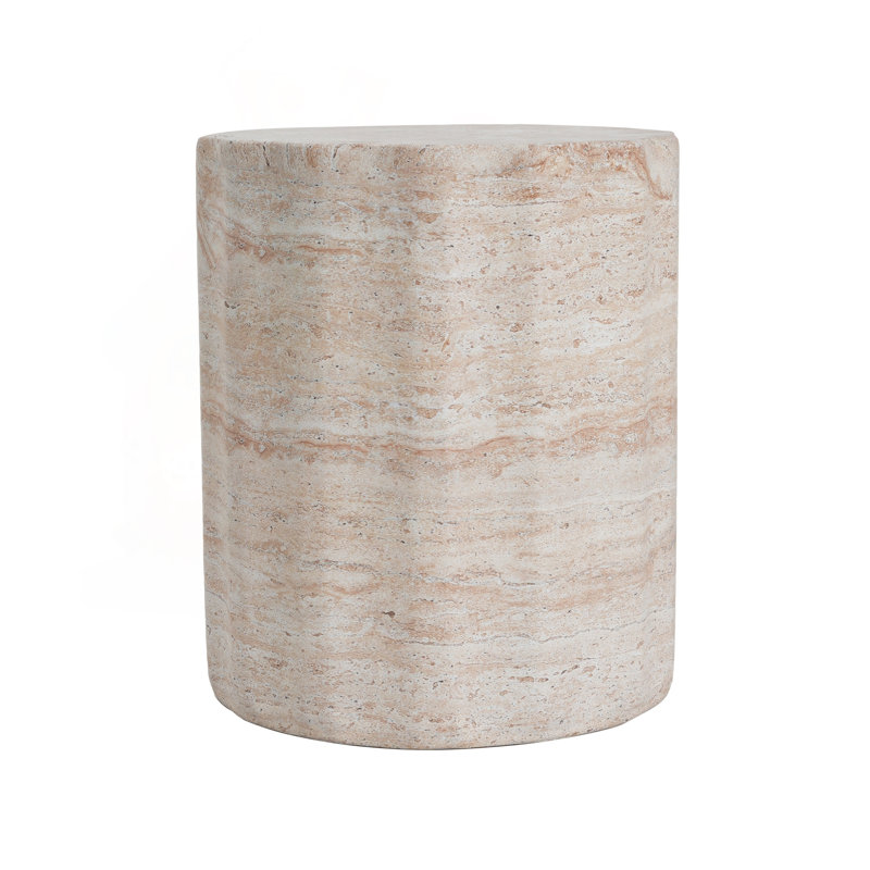 Table d'appoint Travertine, H 18 po x l 15,5 po x P 15,5 po