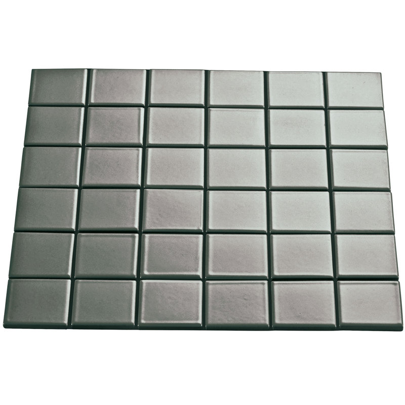 Electro-Funk Gloss 2" x 2" Porcelain Grid Mosaic Wall & Floor Tile, Fog
