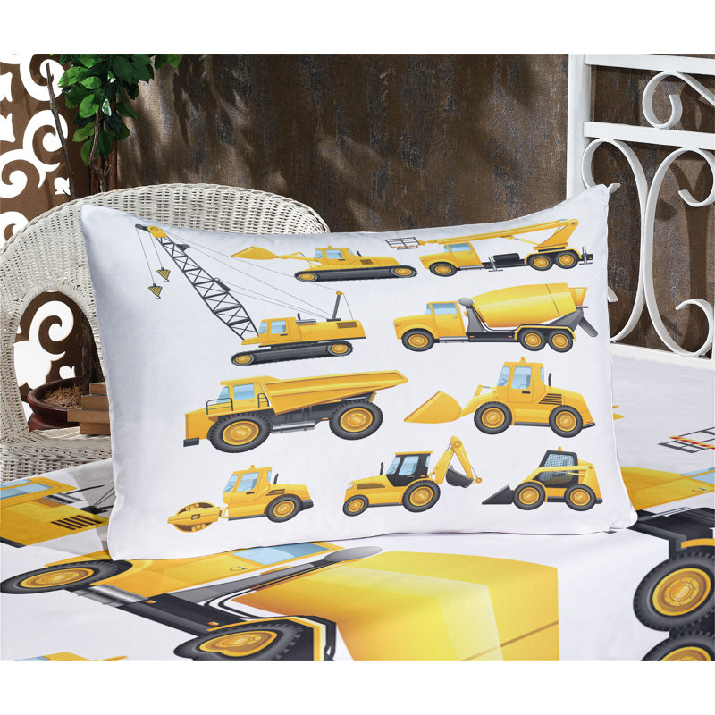 Drap-housse et coussin décoratif Ambesonne, jaune terre et noir, Ensemble de draps pour très grand lit californien