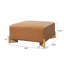 Luna Modern Minimalist Faux Leather Square Ottoman with Solid Wood Legs