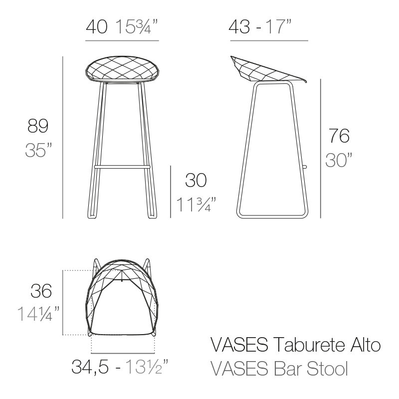 Vases Patio Bar Stool, Ecru