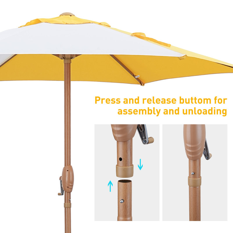 7.5 ft yellow patio umbrella FiberBuilt Umbrellas Garden Umbrella, Foot Canopy and White Pole : Umbrellas : Patio, Lawn & Garden With 1.5 inches diameter pole which provides stronger support than standard round poles CHYVARY 7.5ft LED Patio Umbrella,