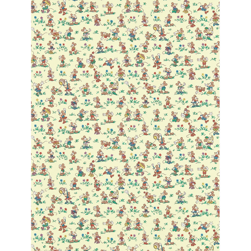 Mickey & Minnie Wallpaper, Rhubarb/Custard