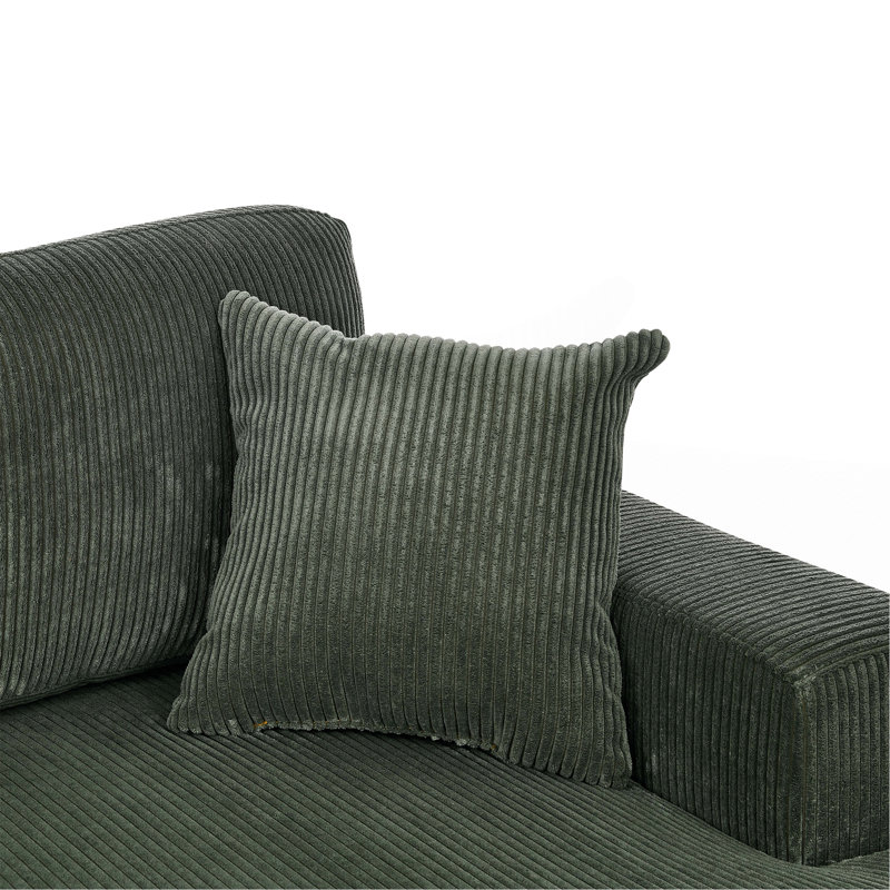 Canapé modulaire 3 pièces en velours côtelé 3 pièces, Vert