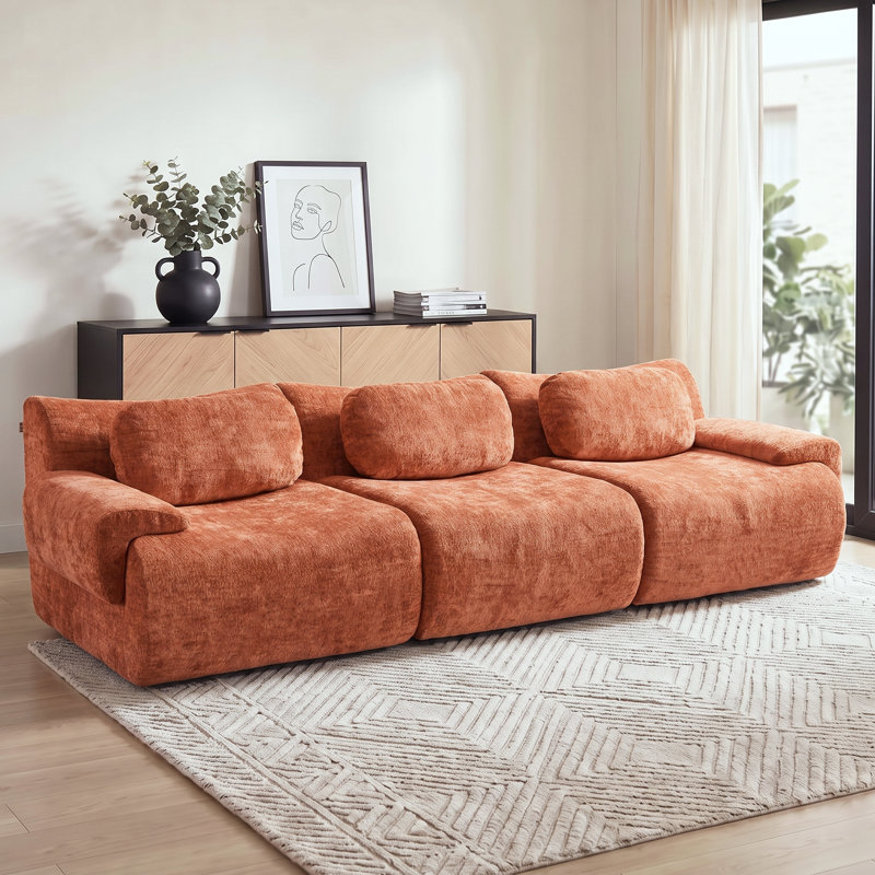 Canapé d'angle modulaire Cloud sans os, canapé en chenille, assise profonde et dossier offrant un bon soutien, base antidérapante, aucun assemblage requis
