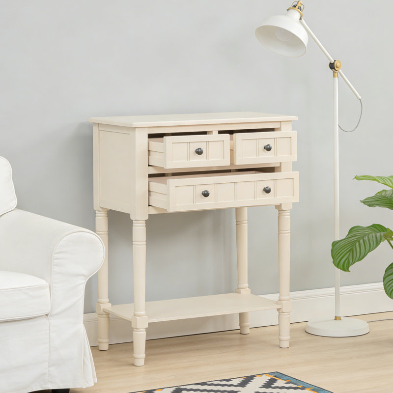 Console étroite avec 3 tiroirs et tablette ouverte - Solution de rangement pour entrée mince, H 31,4 po x l 23,7 po x P 13 po