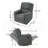 Charcoal Fabric Glider Recliner With Swivel, Manual Reclining Chair