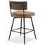 Swivel Upholstered Counter Stool with Metal Frame-407681868