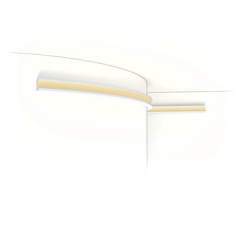 Moulure couronnée en polyuréthane souple blanc apprêté 1-1 / 8 po x 3/4 po x 78-3 / 4 po