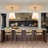 4 - Light 22" Cone Pendant With Fabric Shade