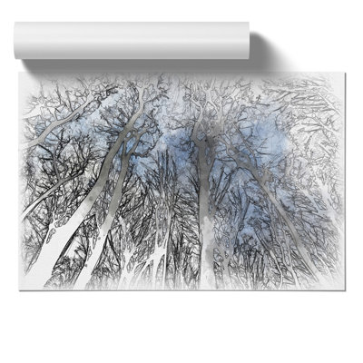 Beautiful Forest Sketch - Frameless Print
