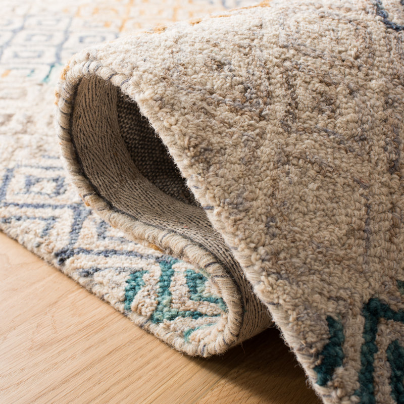 Deyoung Hand Tufted Wool Geometric Rug, Rectangle 6' x 9'