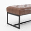 130cm Wide Genuine Leather Bench Tufted Iron Frame -1314316916