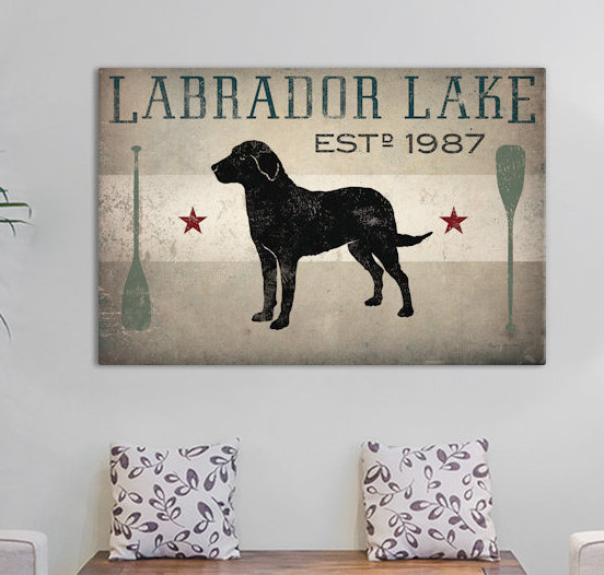 « labrador lake ii », impression, H 26 po x l 40 po x P 1,5 po, Toile