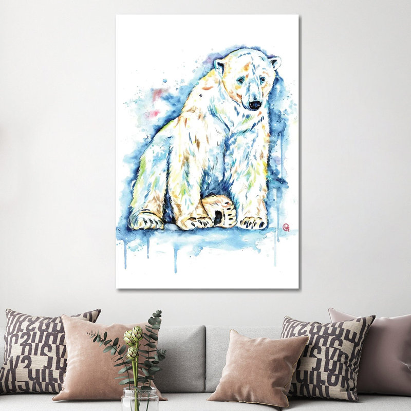 Polar Bear - Solitude by Lisa Whitehouse - Painting on Canvas, Wrapped Canvas, 101.6 cm H x 66.04 cm W x 3.175 cm D