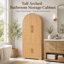 Armoire de salle de bain 72 po avec 8 tablettes, armoires de rangement cannelées avec 3 tablettes réglables et tiroir caché